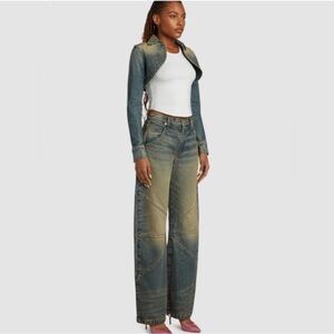 NWT EB DENIM Frederic Jean High Waisted bollom leg 24.